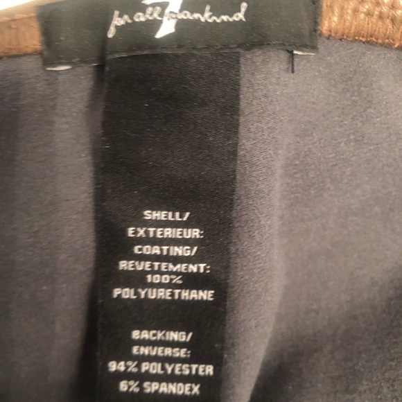 7 for all mankind pleather leggings, size small, cigar brown color - Picture 4 of 5